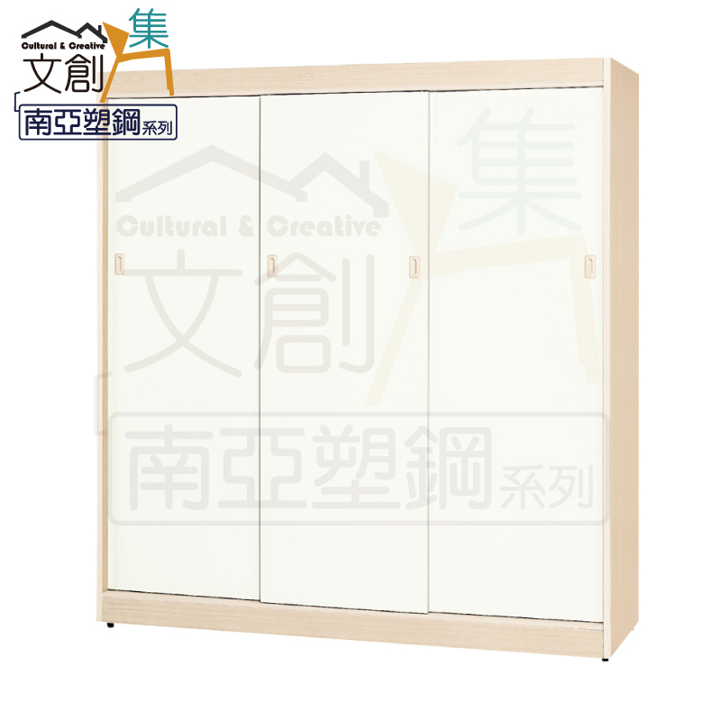【文創集】波莎 環保6.2尺南亞塑鋼百葉三推門三抽高衣櫃/收納櫃(客約商品), , large