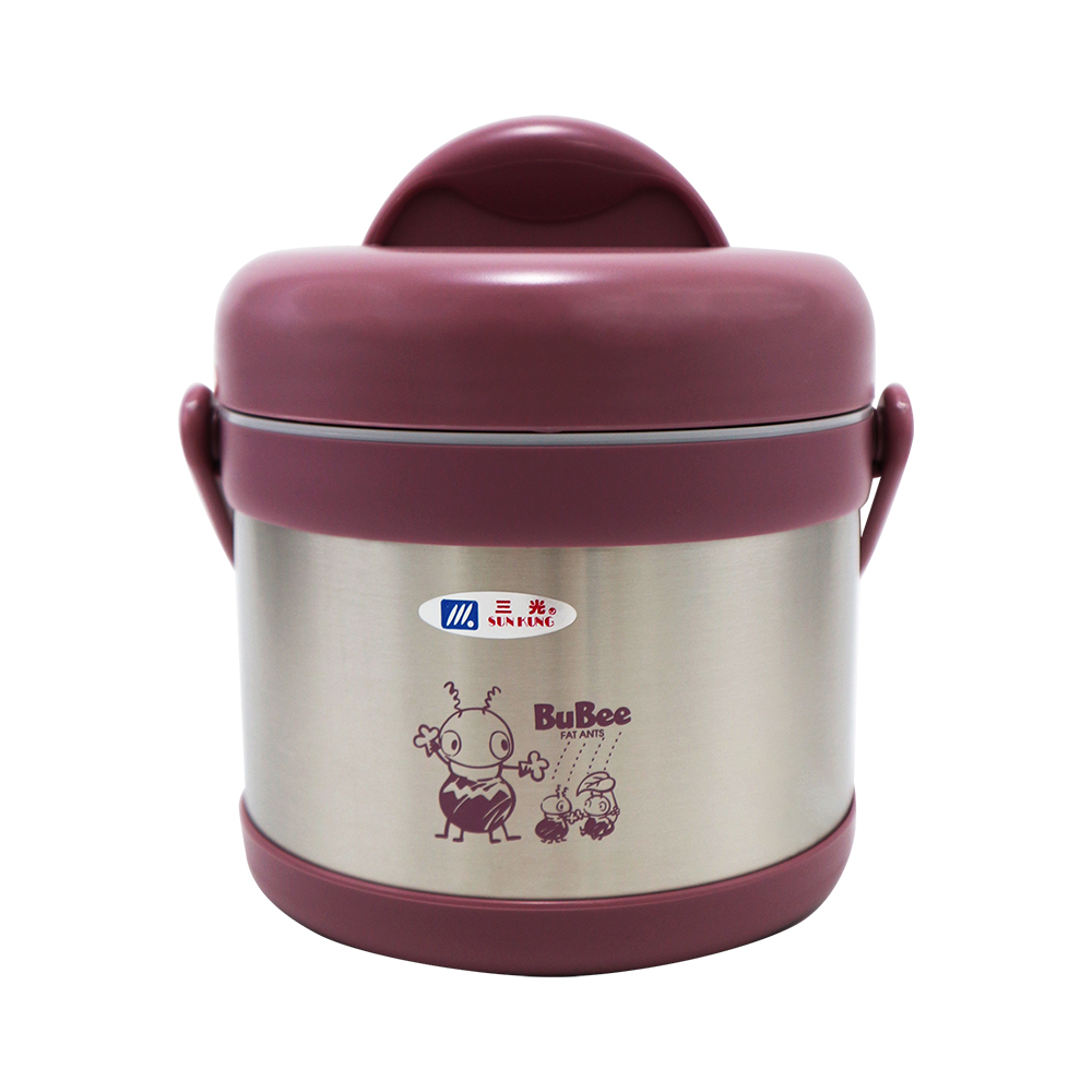 源味二層高真空304不鏽鋼提鍋-1.1L-莫蘭迪粉-1入, , large