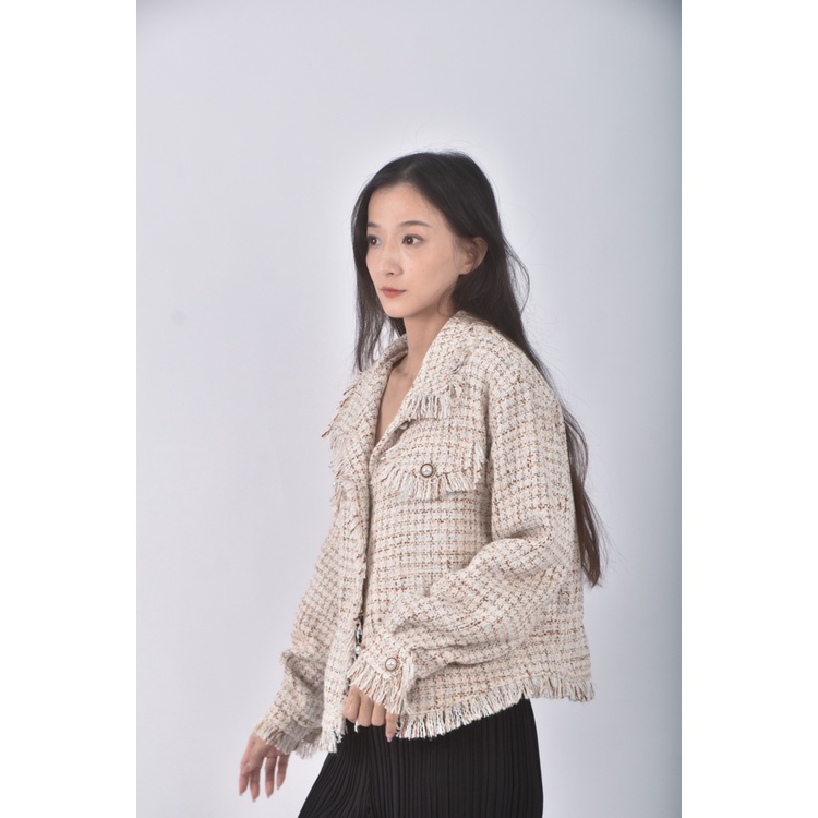 (L) lovfee質感小香風杏色外套二手衣, , large