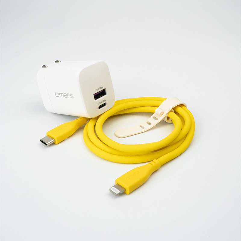 omars AC Portable Power Station+Storage Bag+GaN 35W Adaptor+Lightning Cable-Yellow, , large