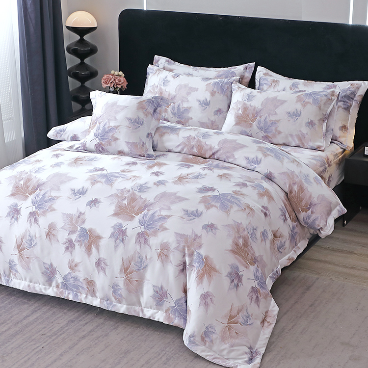 FITNESS_100%純天絲頂級60S四件式雙人加大床包兩用被組-秋山楓谷, , large