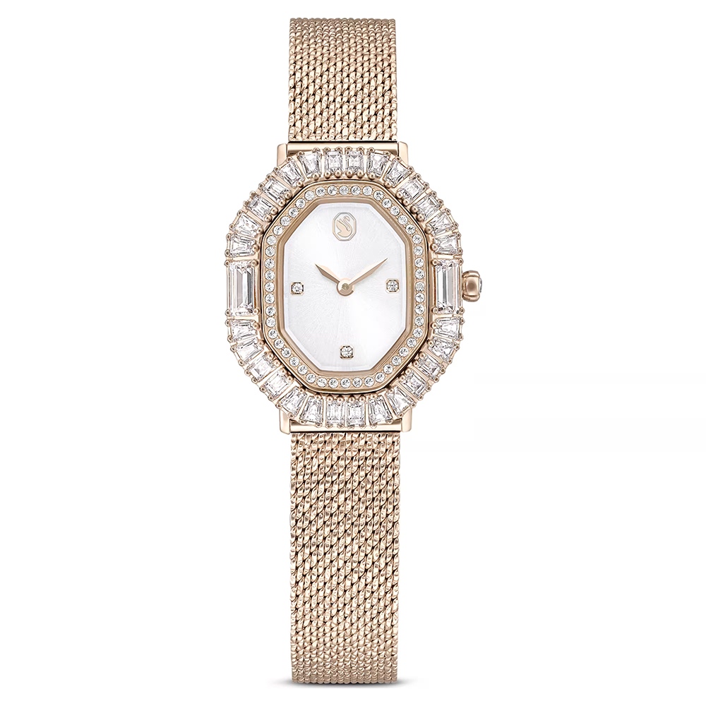 SWAROVSKI 施華洛世奇 Matrix 方形切割水晶八角米蘭帶手錶 女錶-30x25mm(5732501), , large