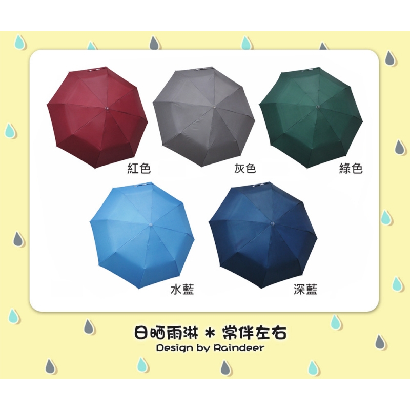 8K銀膠折疊傘 - 時尚、輕便、防風，顏色可選 紅/灰/綠/水/深藍, , large