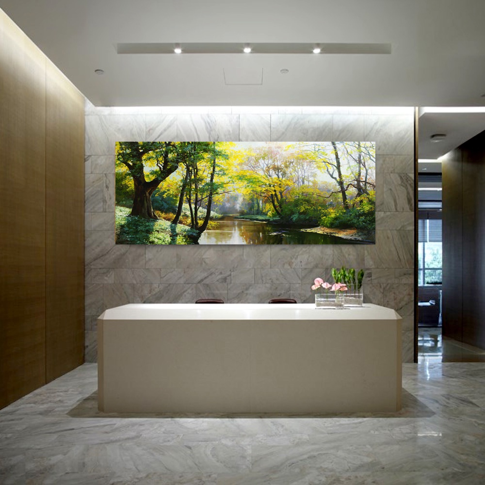 【御畫房】秘境 國家一級畫師手繪油畫60×120cm(VF-30), , large