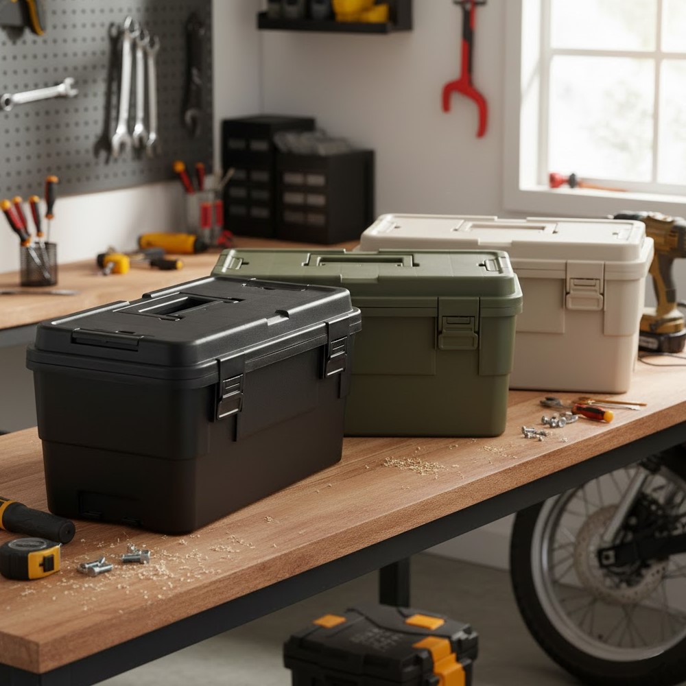 【AOTTO】15L多功能加厚軍規可疊加工具收納箱(AL-2033W), , large