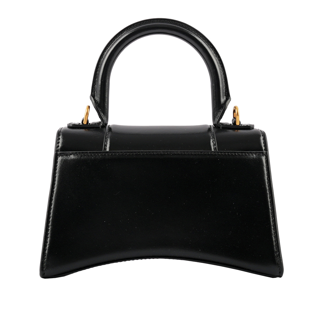 BALENCIAGA Hourglass 光滑牛皮二用沙漏包/XS/黑色, , large