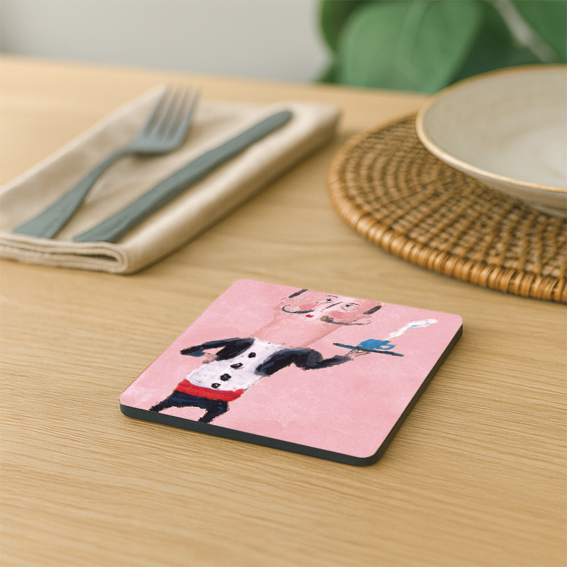 【Monster】 Soft Diatomaceous Earth Absorbent Coaster – A Cup of Life — Ducky Shen (10x10cm) – Barista, , large