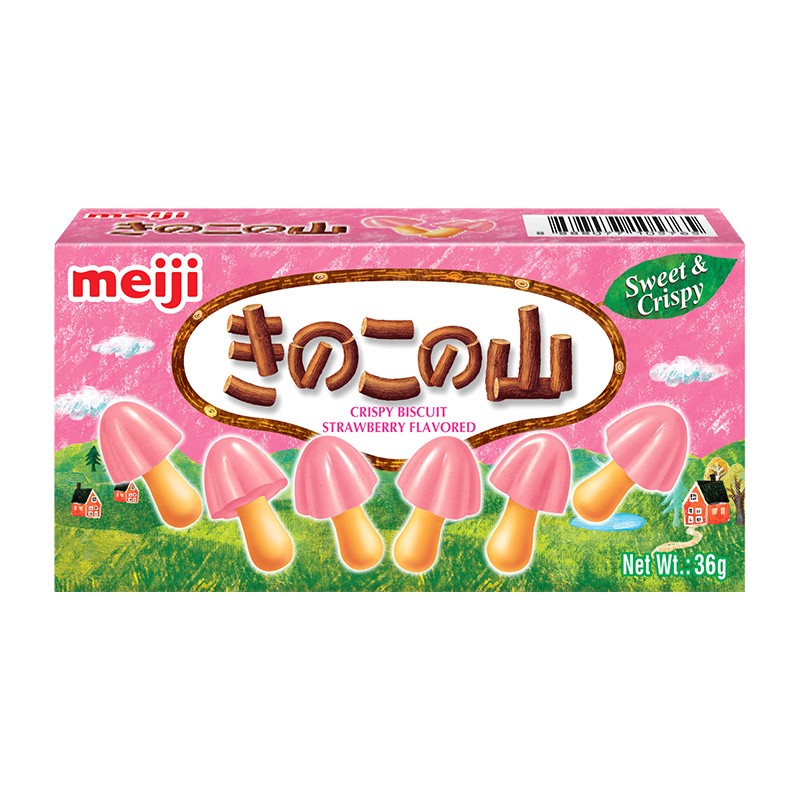 Meiji Chocorooms Biscuits-Strawberry, , large