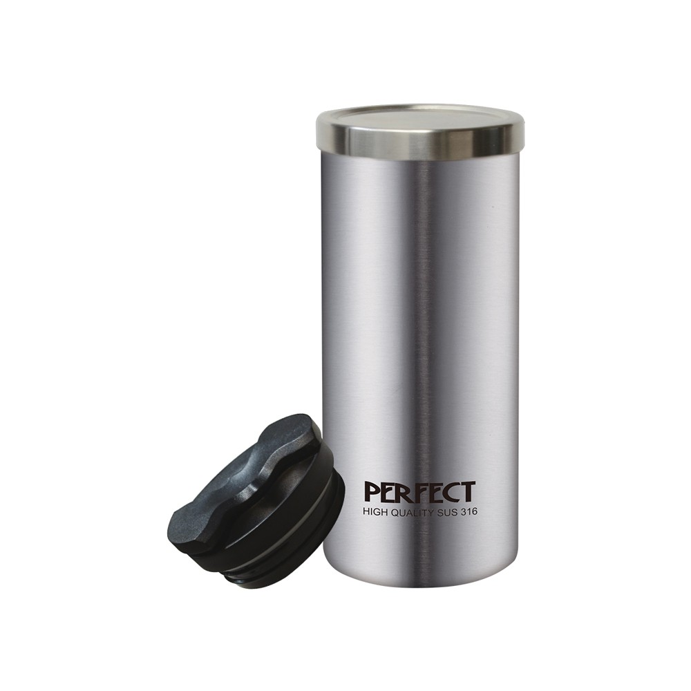 PERFECT 理想牌 極緻316不鏽鋼真空雙蓋咖啡杯直飲杯 銀色450cc-Leidea樂德兒, , large