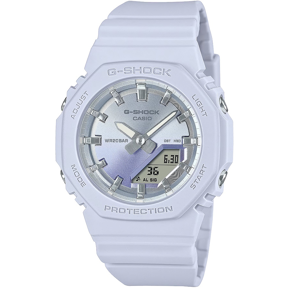 CASIO 卡西歐 G-SHOCK 日落時刻 漸層環保雙顯手錶-藍 GMA-P2100SG-2A, , large