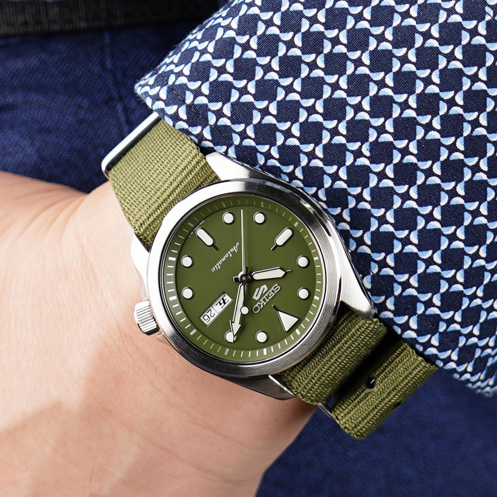 SEIKO 精工 5 Sports 系列機械錶-綠(SRPE65K1), , large