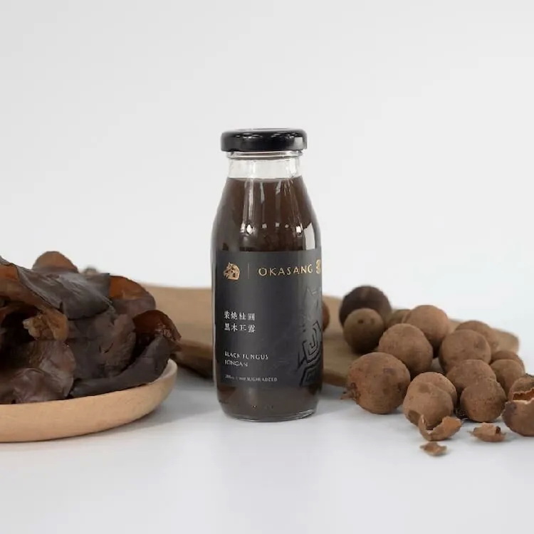 OKASANG Black Fungus Drink Gift Box｜195 ml Bottled Drinks &times; 6(195 ml Black Fungus & Longan(No Added Sugar) &times; 6) / box, , large