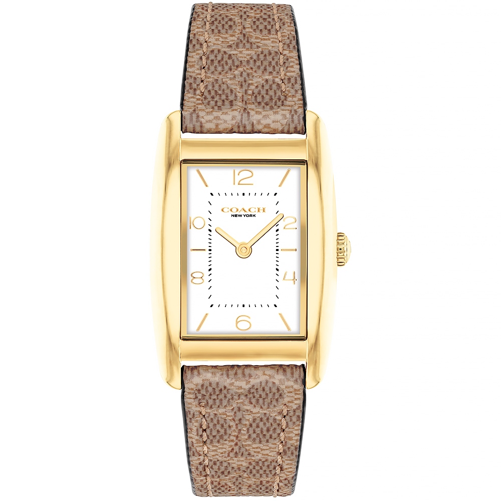 COACH Reese C字壓花錶帶 長方形女錶-24x35mm CO14504355, , large