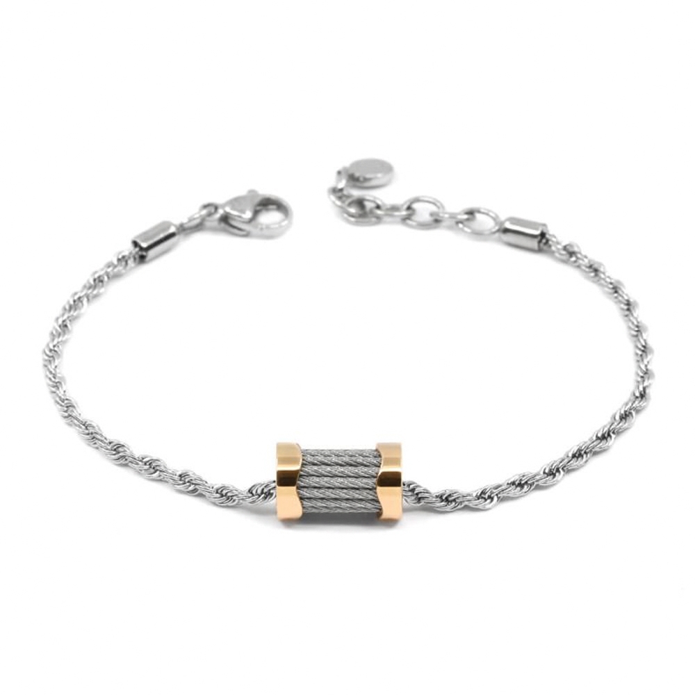 CHARRIOL 夏利豪 FOREVER WAVES CHARMS 鋼索手鍊 送禮推薦 06-102-1139-15, , large