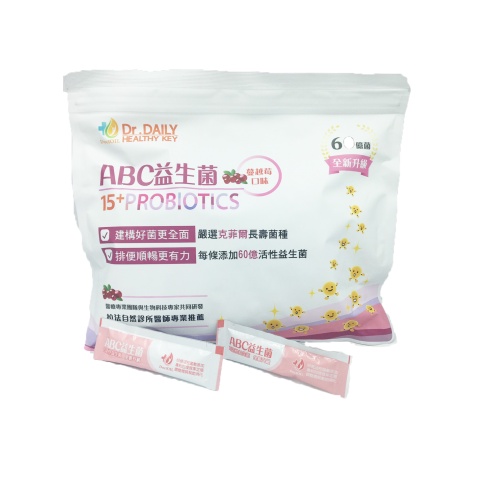 Dr.DAILY ABC15 益生菌 (60億)-蔓越莓口味 (50條/包)