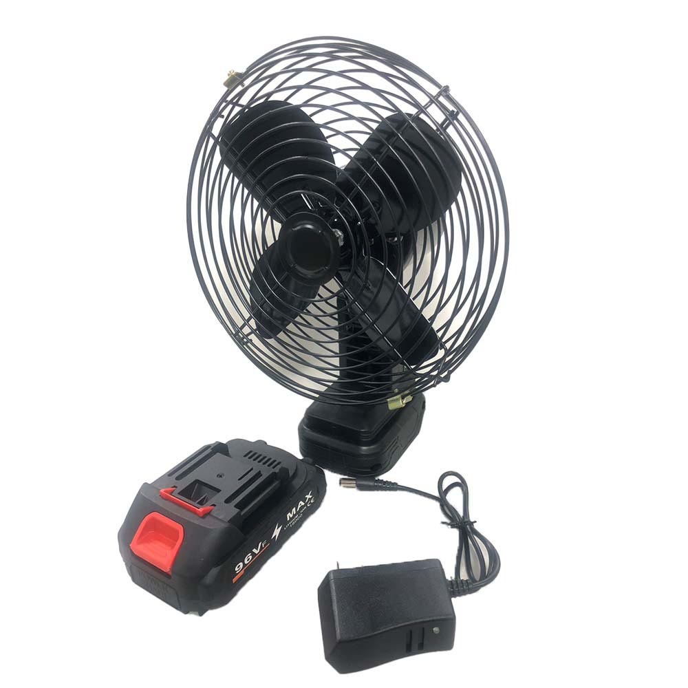 8-inch metal lithium battery fan with 5 batteries, 1 battery, and 1 charger, , large