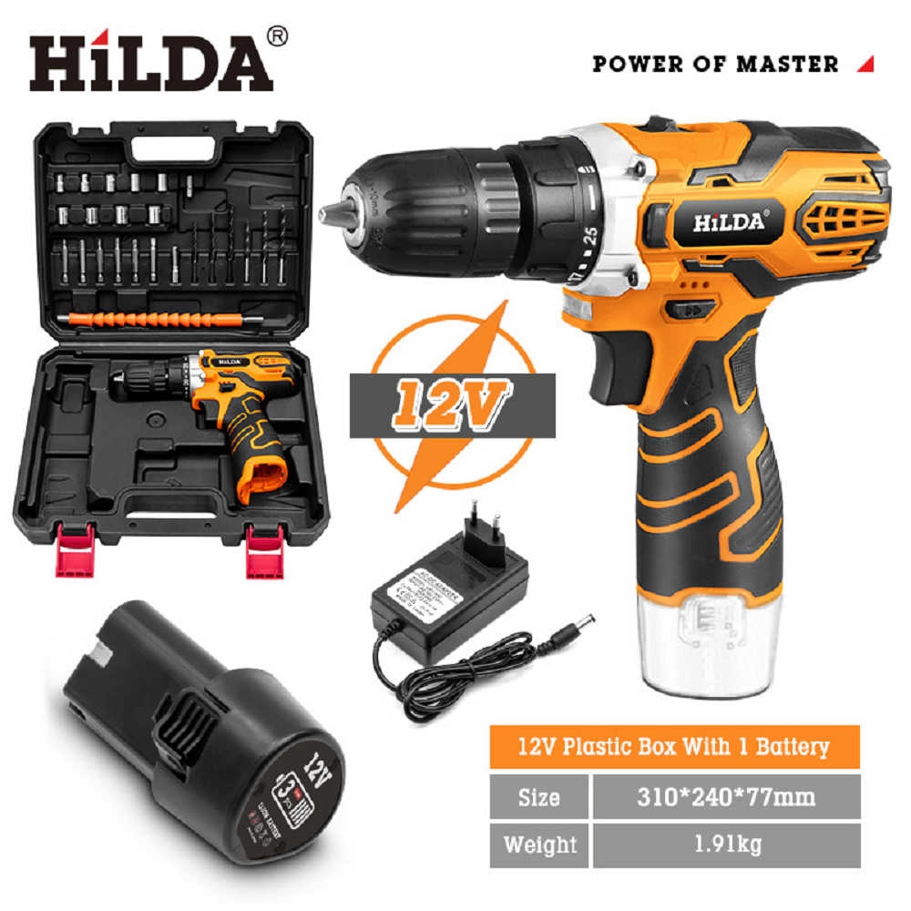 【HILDA】希爾達電動工具 12V 家用配備 單電電鑽起子機 HL12-1H