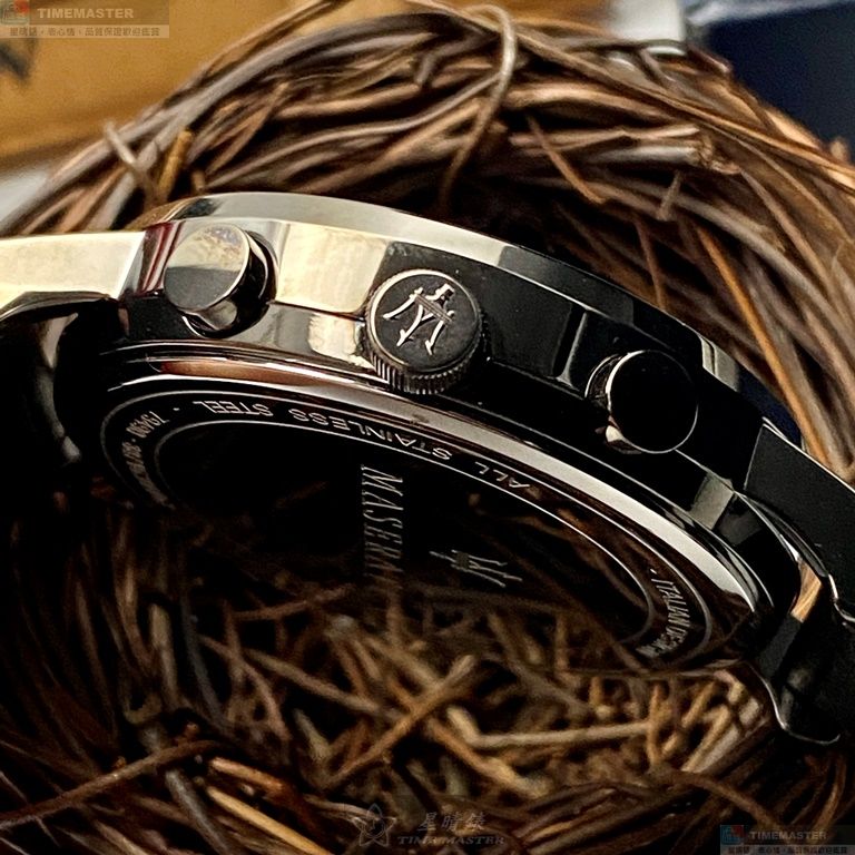 [星晴錶業]MASERATI手錶,42mm,R8871630002寶藍色錶面黑錶殼深黑色真皮皮革錶帶款, , large