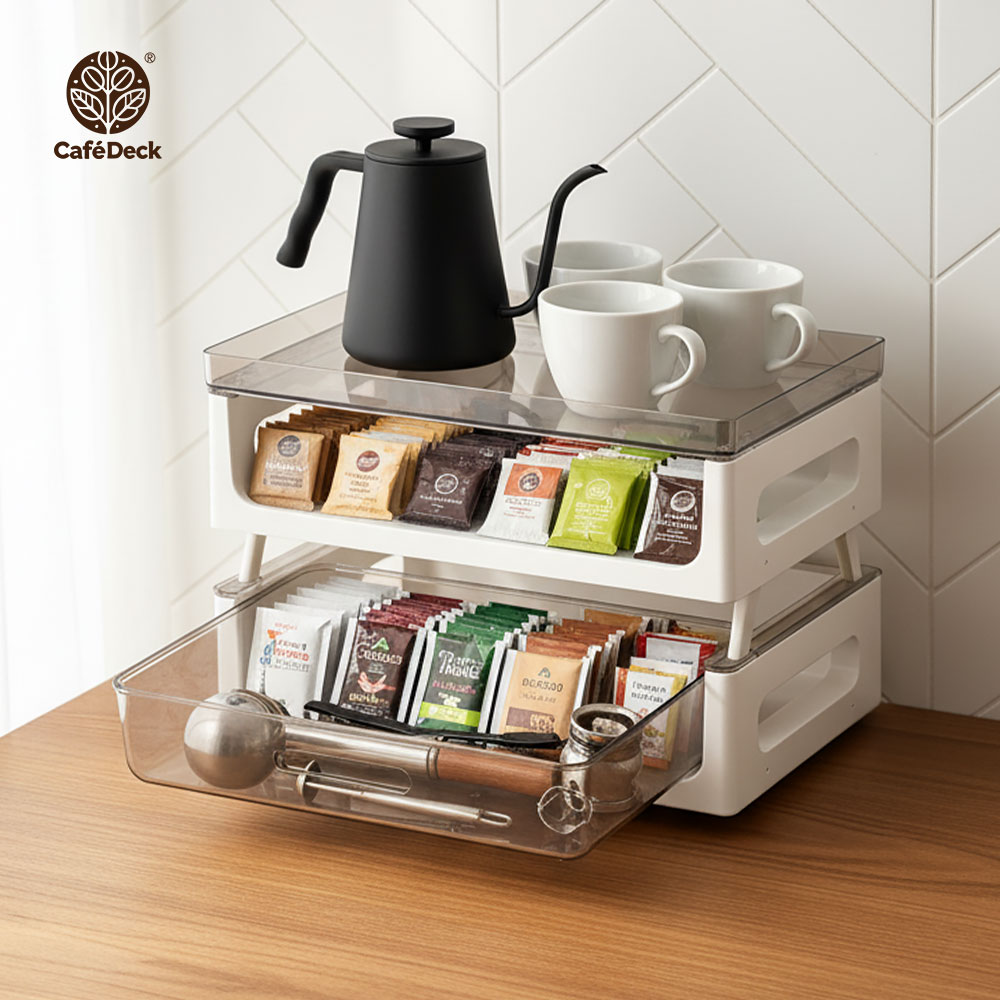 CafeDeck｜咖啡茶包雙層置物架 零食收納架 茶水間收納 茶包架 咖啡包架 膠囊架, , large