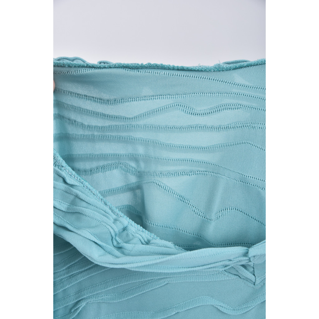 (S) 質感層次綠色短袖上衣二手衣, , large