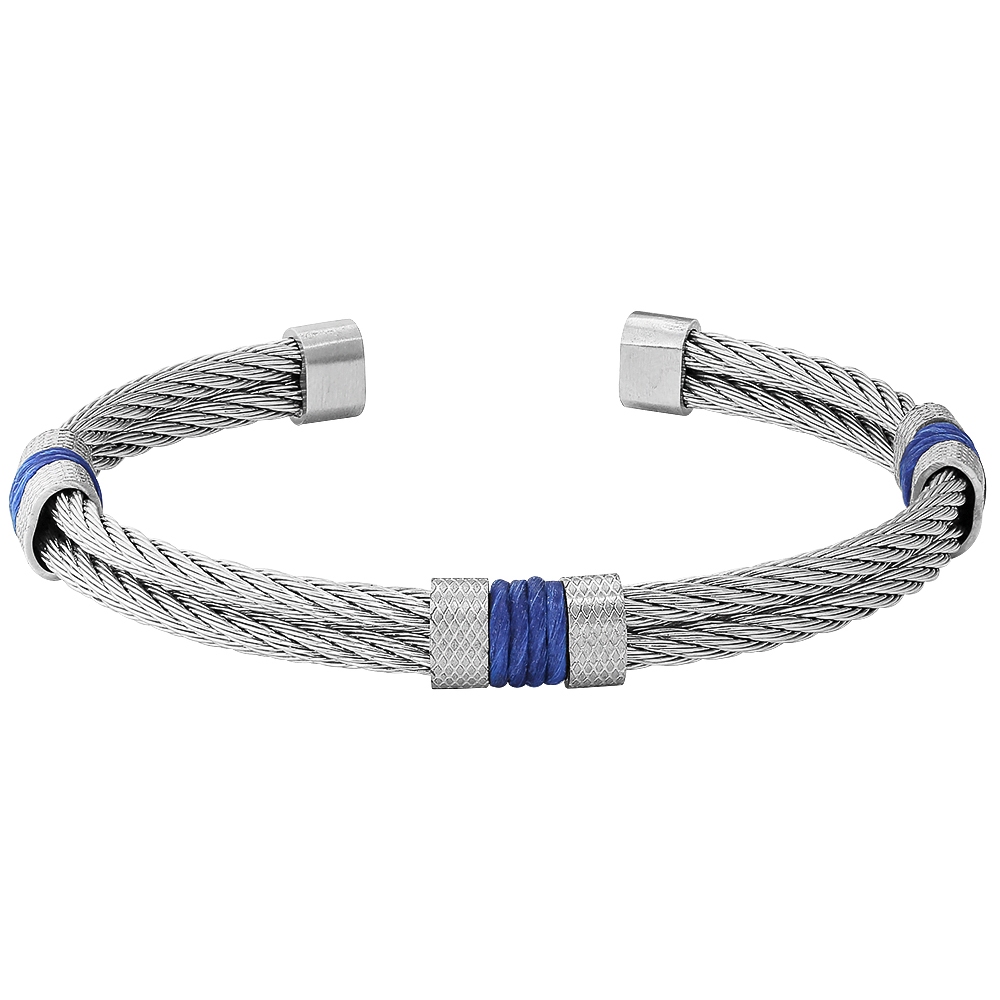 【快速出貨】法國 ROCHET CABESTAN系列 鋼索手環-藍 HBJ2366