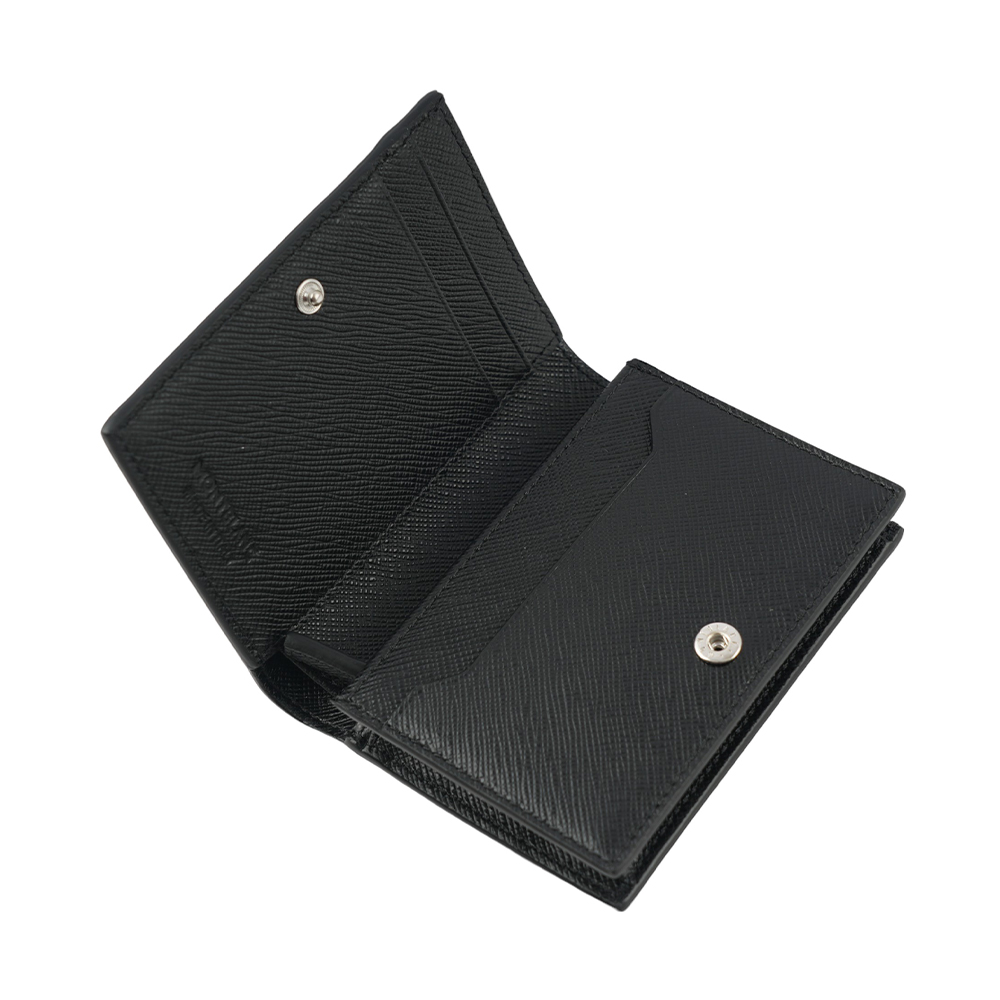MONT BLANC Sartorial 匠心系列防刮牛皮暗釦二折短夾(黑色), , large