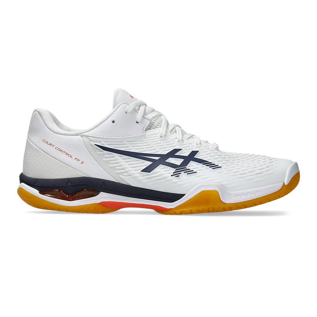 [秉宸] ASICS COURT CONTROL FF 3 室內羽球鞋 白黑橘 1071A087-100, , large