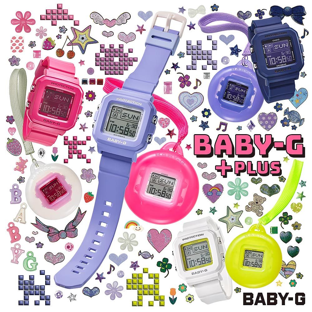 CASIO 卡西歐 BABY-G 30週年 手錶和錶殼吊飾套組 女錶 BGD-10K-4, , large