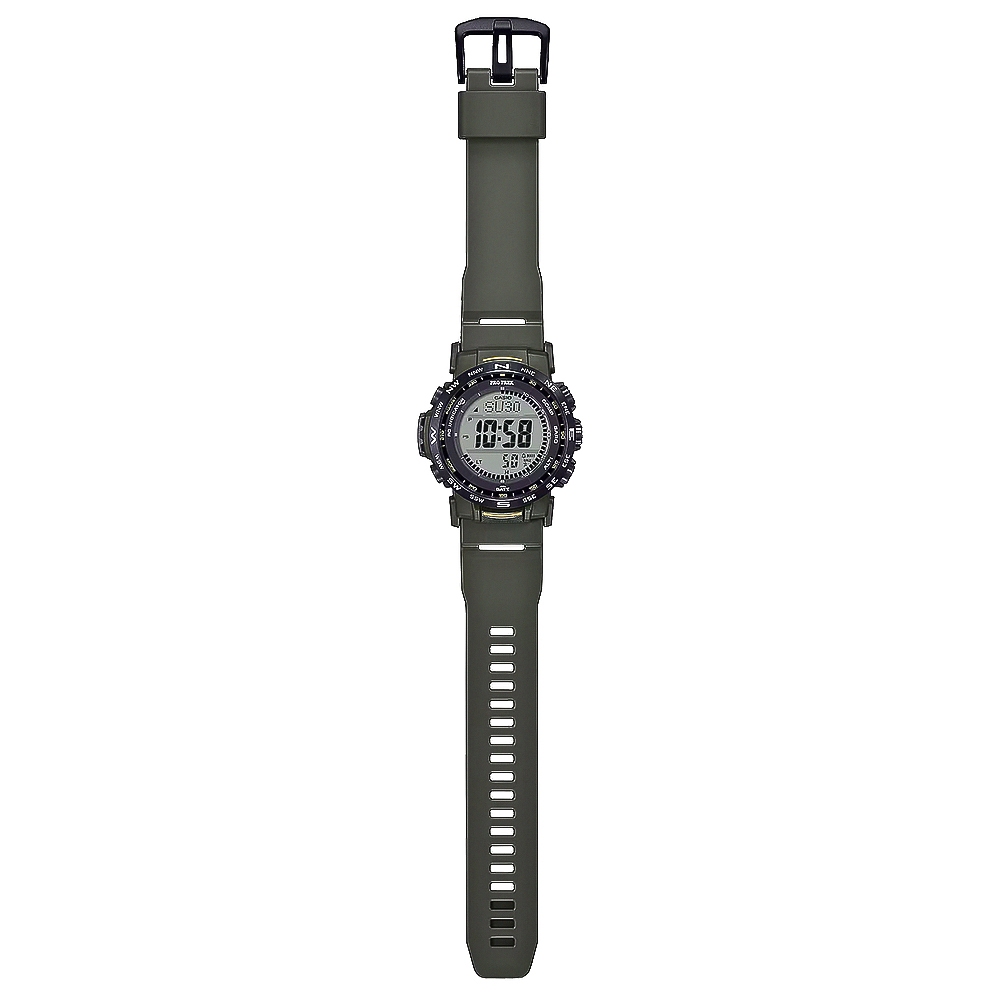 CASIO 卡西歐 PROTREK 軍綠戶外多功能太陽能電波手錶 PRW-35Y-3B, , large