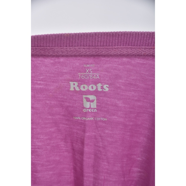 (S) roots棉質v領純棉紫色長袖上衣二手衣, , large
