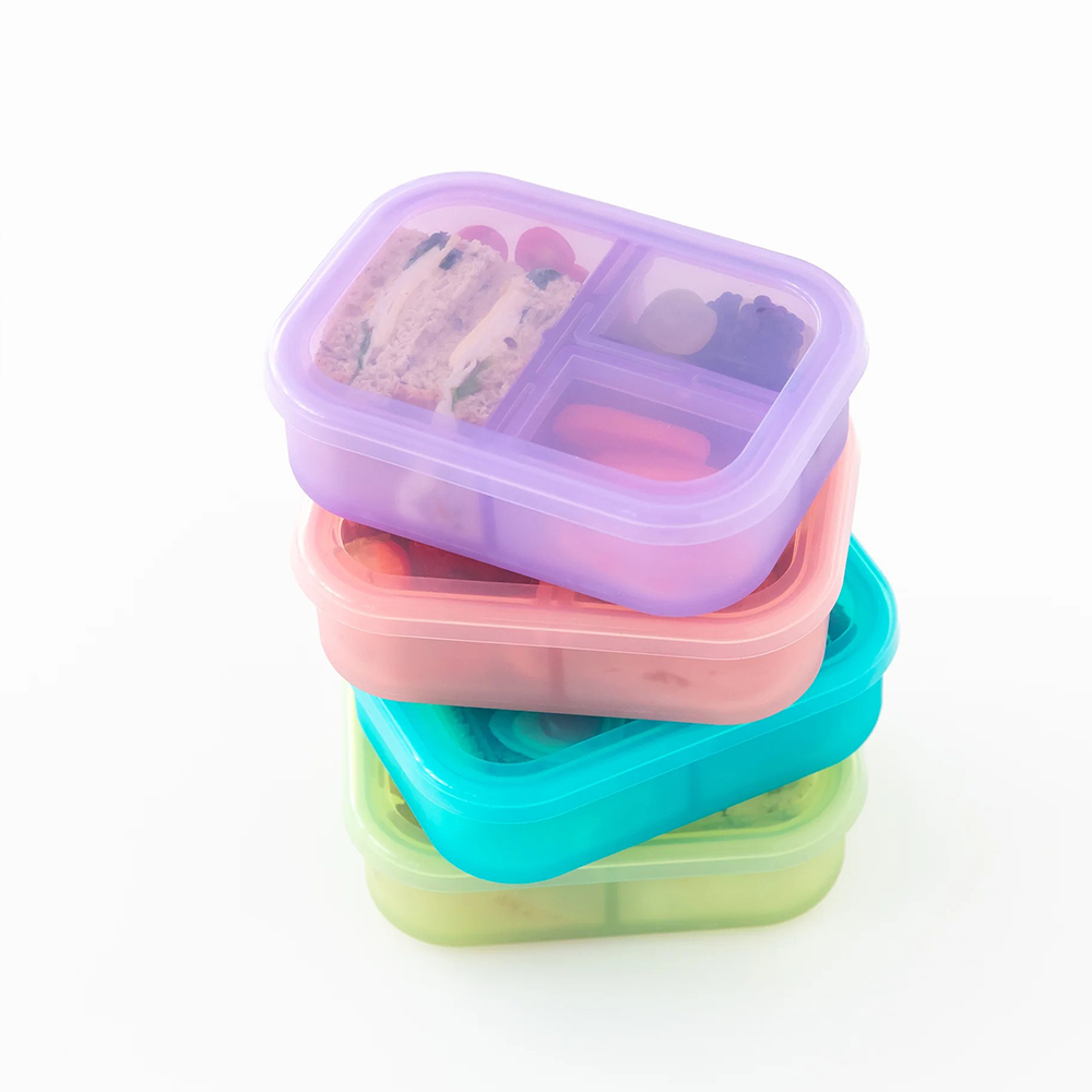 Bumkins 矽膠分格便當盒-果凍粉, 果凍粉, large