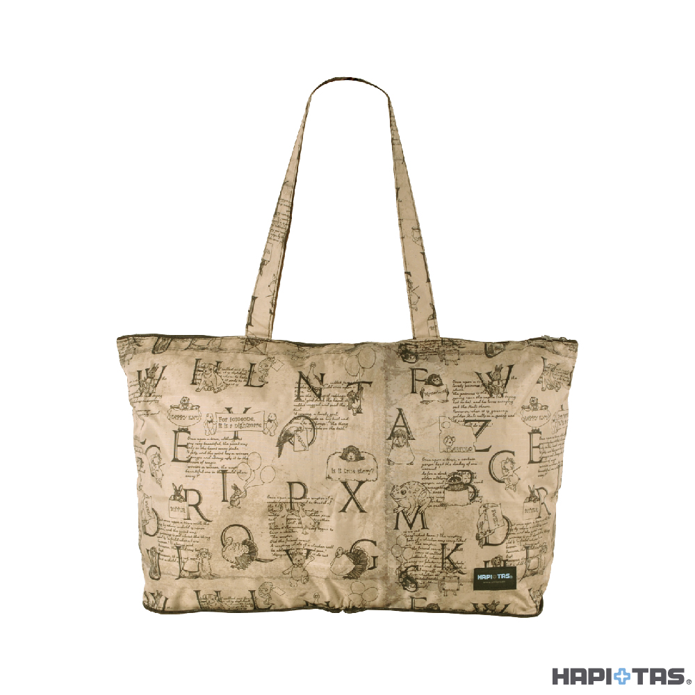 HAPI+TAS H0001摺疊肩背包-米色彼得兔, , large