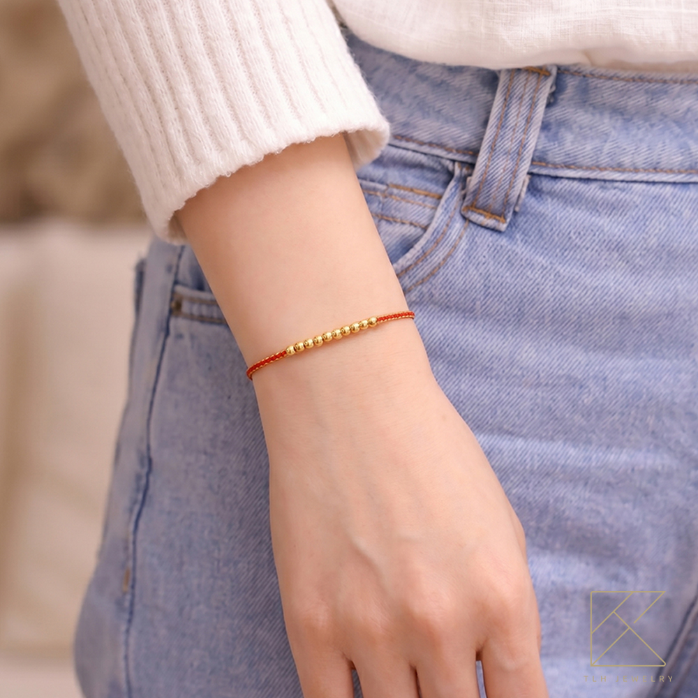 【TLH】母親節限定 黃金墜手鍊 純金999 十全十美 約重0.05錢&plusmn;0.01 贈母親節禮盒包裝, , large