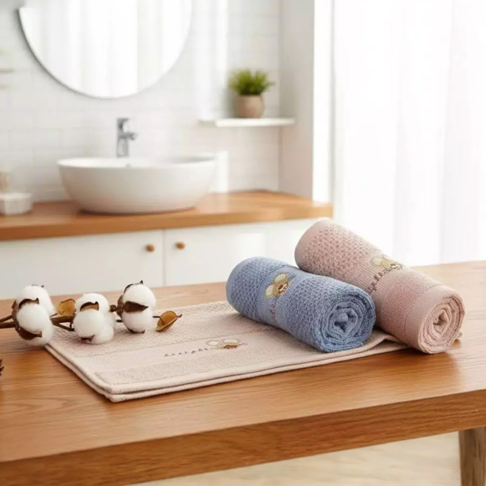 [Kaimei Cotton Industry] 4 in the group, random and excellent pure cotton mesh, skin-friendly adult towel/bath towel/face towel/towel, big-eared rat style, , large