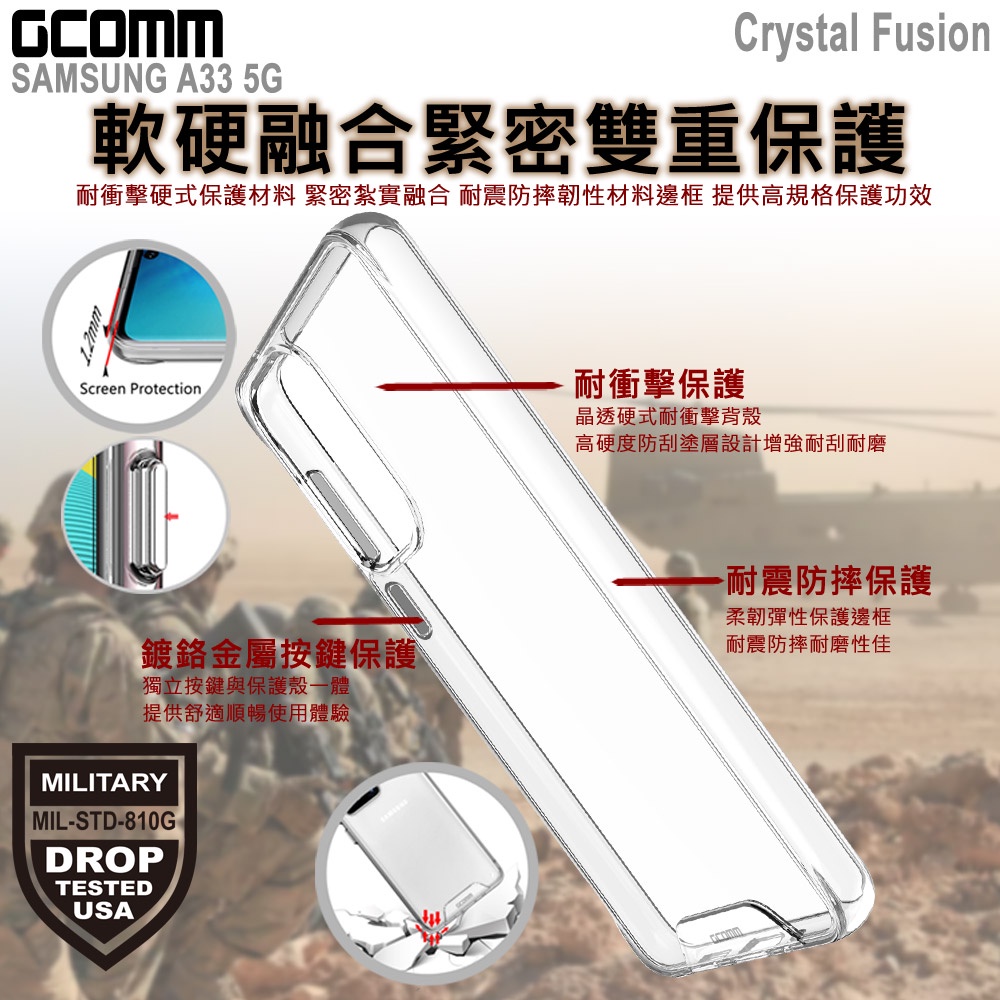 GCOMM 三星 A33 5G 晶透軍規防摔殼 Crystal Fusion, , large