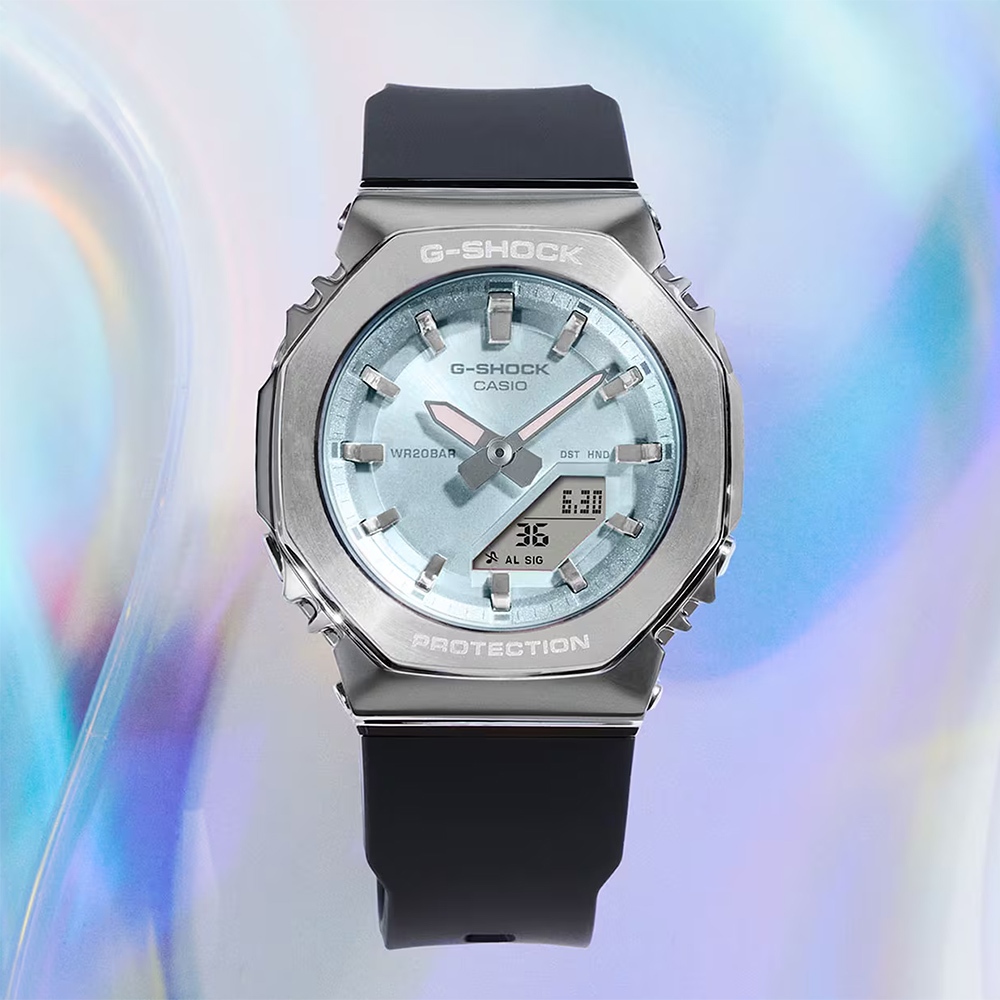 CASIO 卡西歐 G-SHOCK 粉彩金屬八角手錶 女錶 GM-S2110-2A, , large