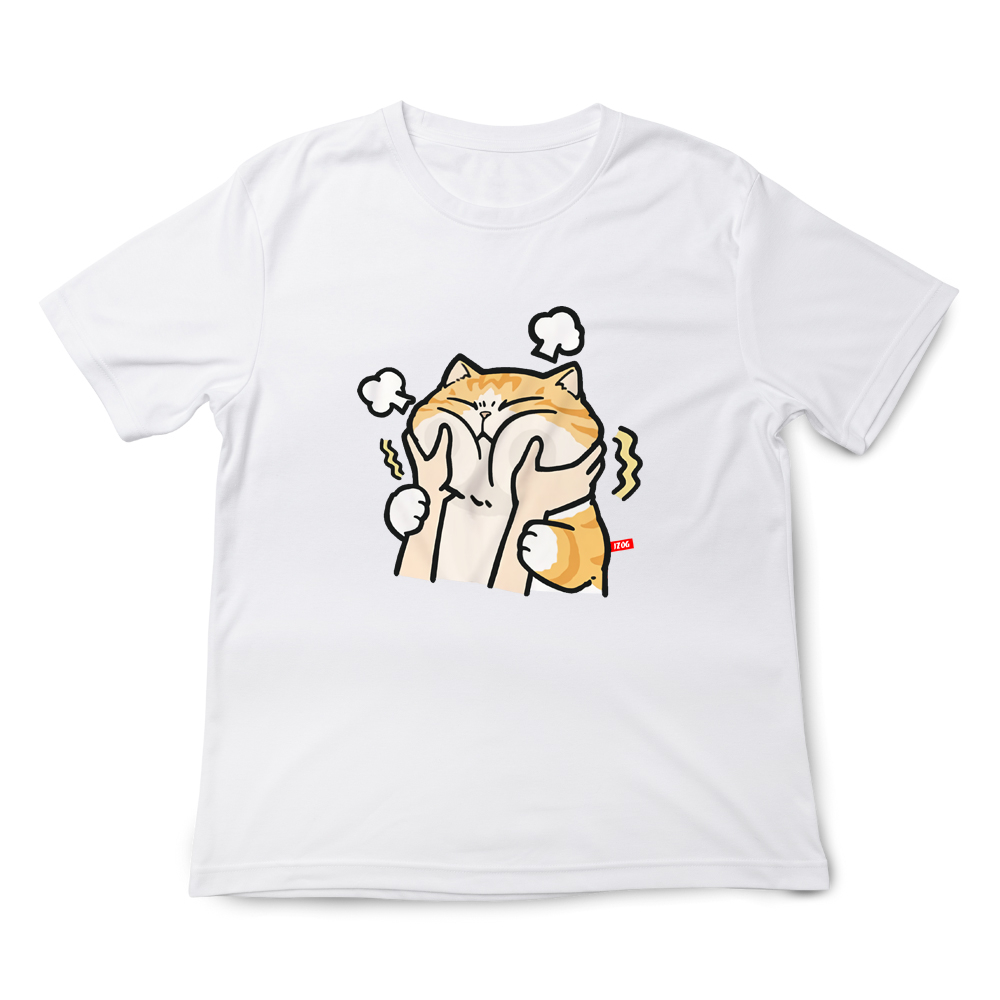JZ TEE Pinching Face-Orange Cat Graphic Tee