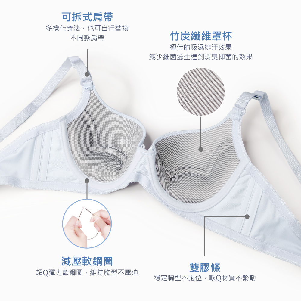 【Clany可蘭霓】 裸感新美學無痕軟鋼圈零著感BCD內衣 珍珠灰 6903-61, , large