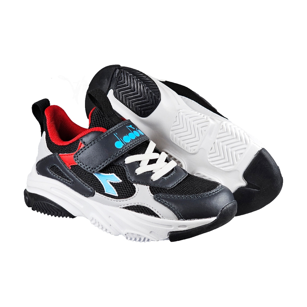 DIADORA迪亞多那 時尚兒童運動鞋 童運動鞋 童鞋 寬楦 透氣 保護後跟 吸震 減壓 支撐 健康鞋墊 止滑 黑 粉, , large