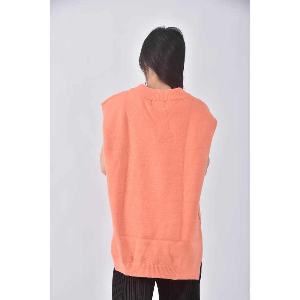 (XL) i blle韓牌背心橘色毛衣二手衣, , large