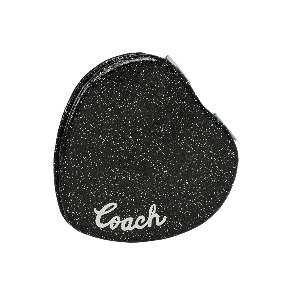 COACH Logo 標誌亮片愛心造型鏡子/黑色, , large