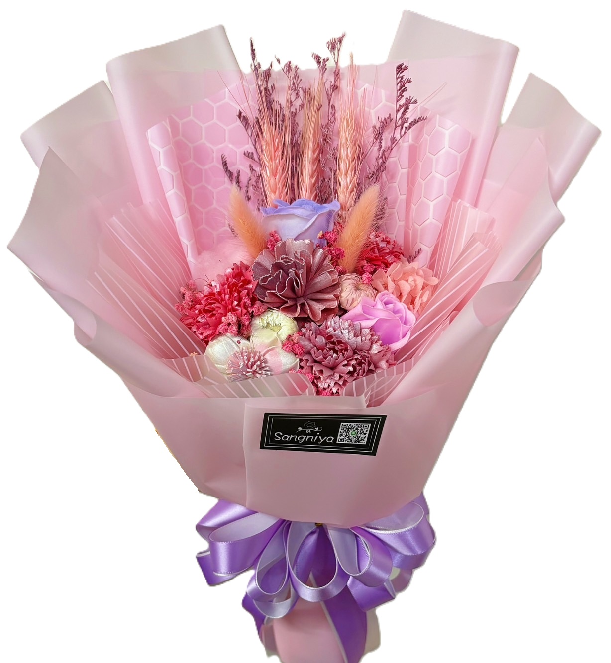 (桑妮亞花坊) 母親節乾燥花束 乾燥康乃馨 祝賀花束, , large
