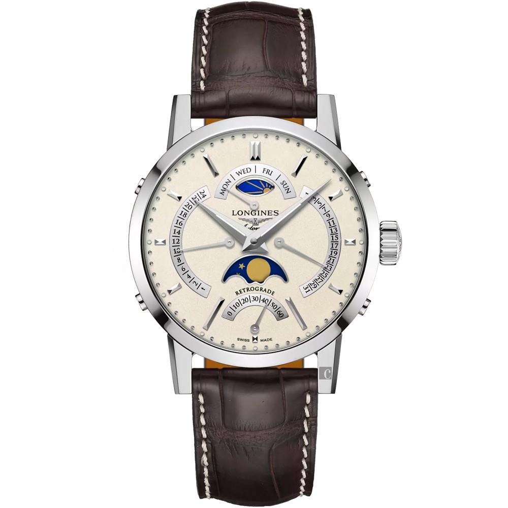 LONGINES浪琴 Heritage 1832四逆跳月相機械錶-42mm L48284922