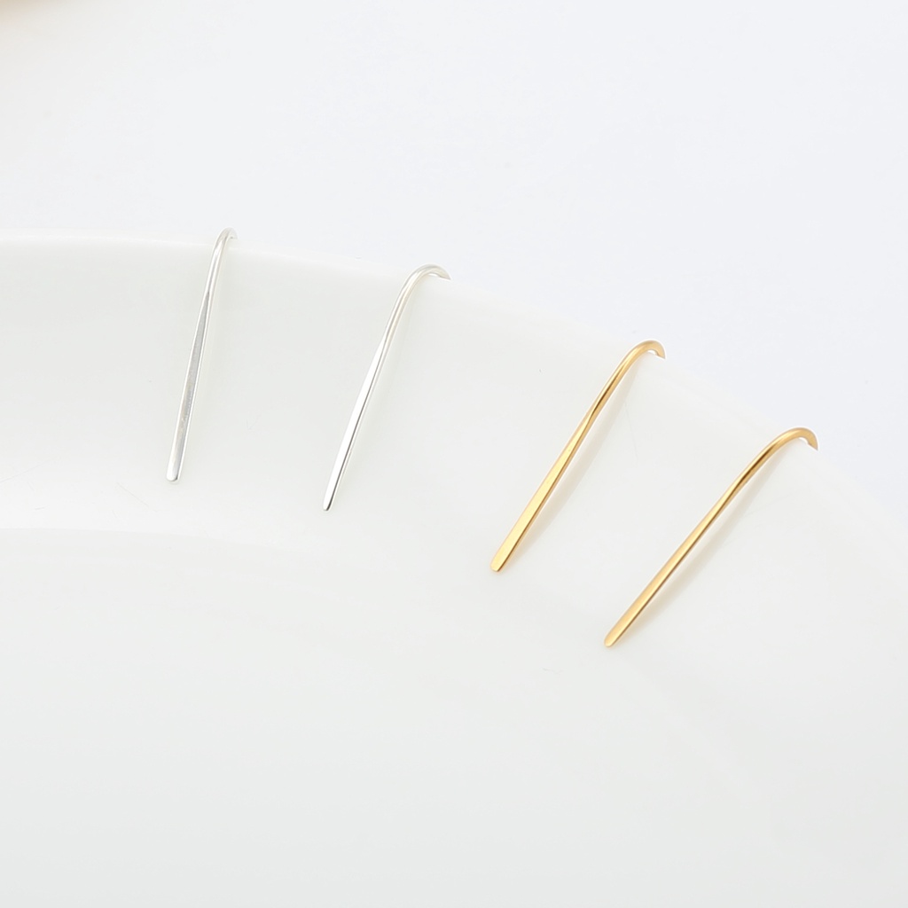 【Angel & Me】Simple U wire s925 sterling silver earrings Birthday gift, , large