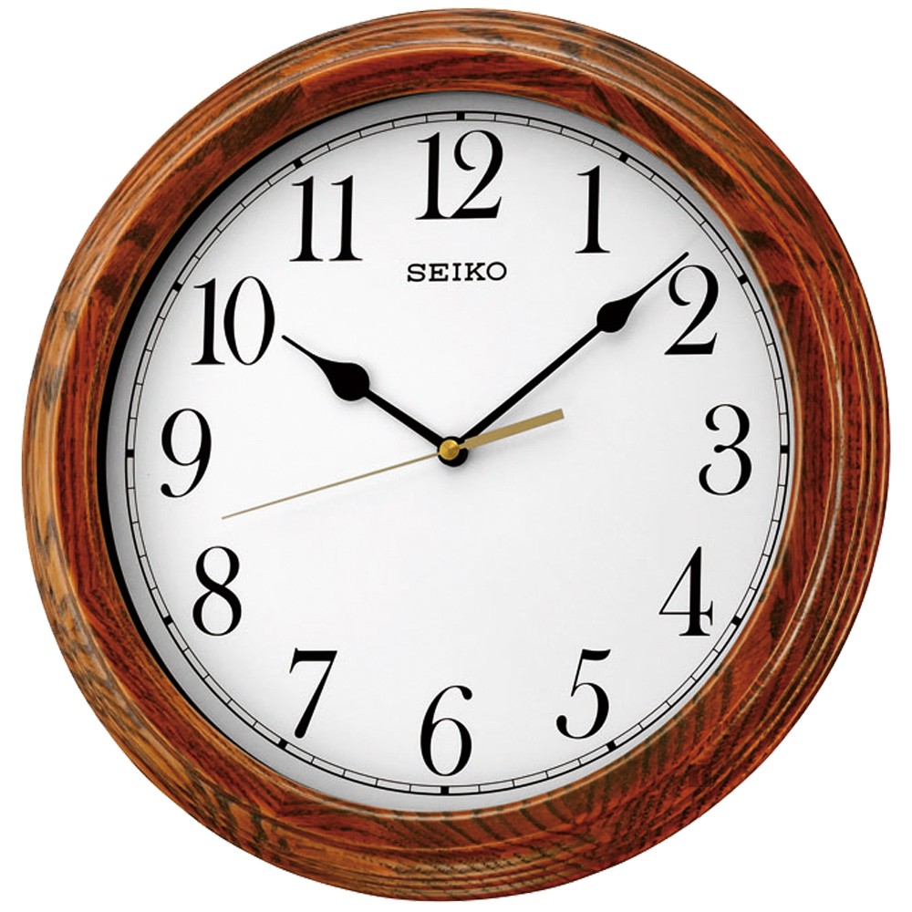 SEIKO 精工 木質滑動式秒針靜音掛鐘 時鐘 QXA528B, , large