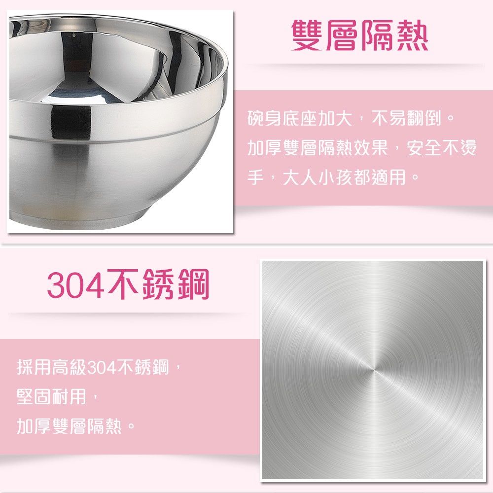 PERFECT 理想牌 晶品304不鏽鋼雙層碗隔熱碗 14cm6入無蓋-Leidea樂德兒, , large