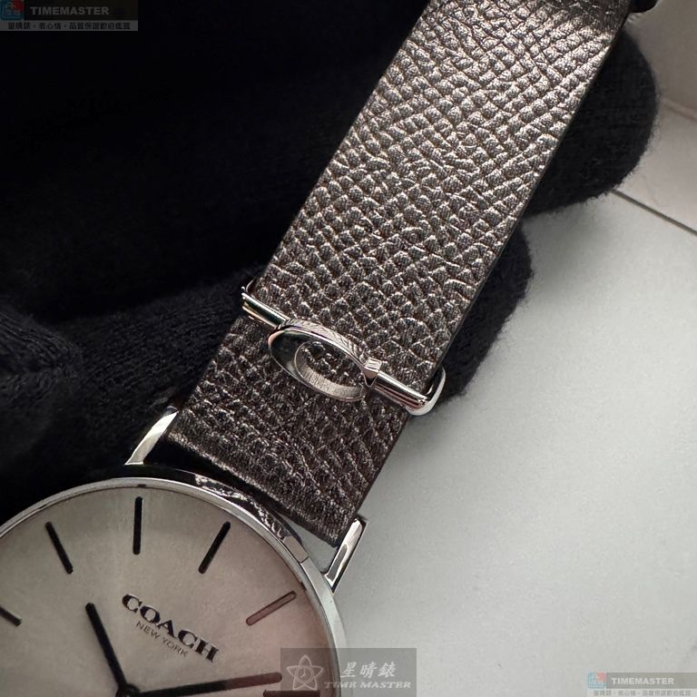 [星晴錶業]COACH手錶,36mm,CH00245白色錶面銀錶殼銀色真皮皮革錶帶款, , large