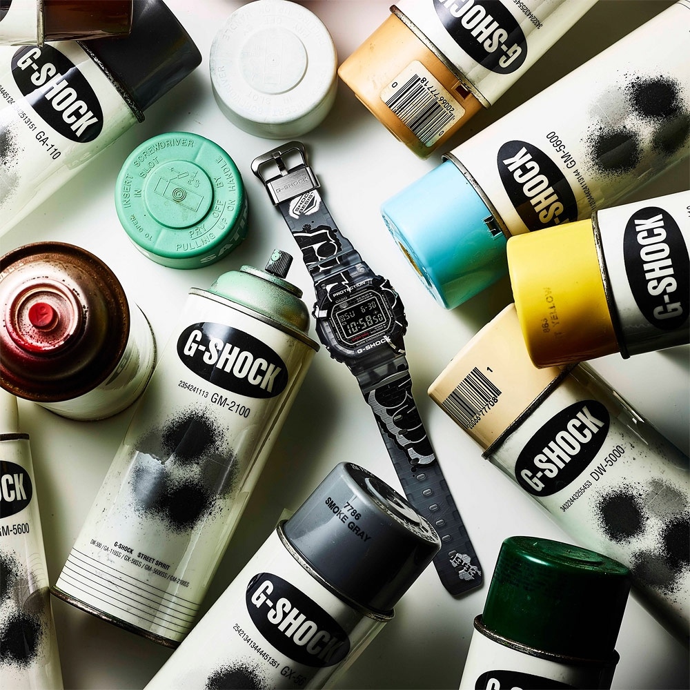 CASIO 卡西歐 G-SHOCK 街頭原創塗鴉藝術 經典方形電子錶  DW-5000SS-1, , large