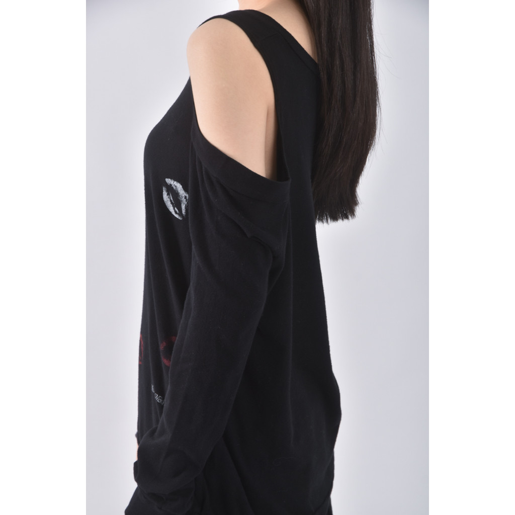 (S) lauren moshi棉質純棉黑色長袖上衣二手衣, , large