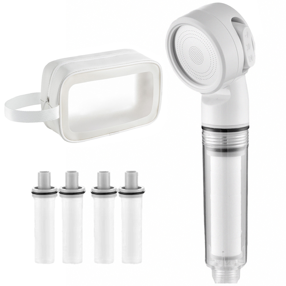 Travel High-Pressure Shower Head Set / Includes 4 Filters + Waterproof Bag, , large
